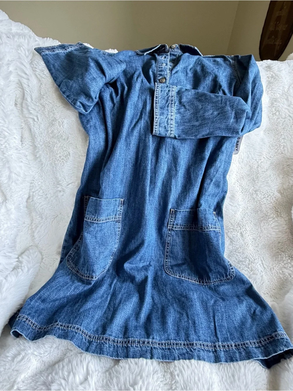 Old Navy | Dresses | Old Navy Denim Long Sleeve Dress In Blue | Poshmark